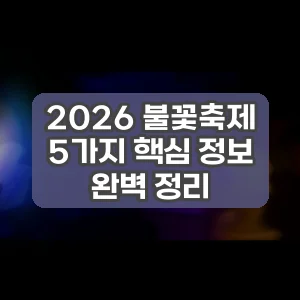2026 불꽃축제 | 5가지 핵심 정보 완벽 정리