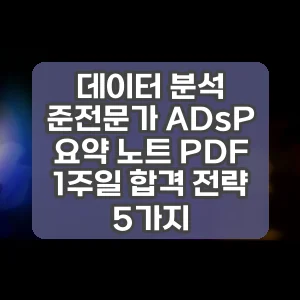 데이터 분석 준전문가 ADsP 요약 노트 PDF 1주일 합격 전략 5가지 썸네일
