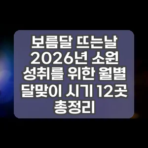 보름달 뜨는날 | 2026년 소원 성취를 위한 월별 달맞이 시기 12곳 총정리