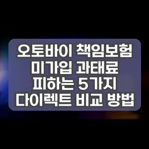 오토바이 책임보험 미가입 과태료 피하는 5가지 다이렉트 비교 방법