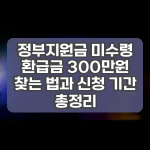 정부지원금 미수령 환급금 300만원 찾는 법과 신청 기간 총정리