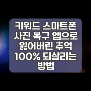 키워드 스마트폰 사진 복구 앱으로 잃어버린 추억 100% 되살리는 방법