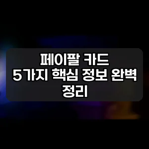 페이팔 카드 | 5가지 핵심 정보 완벽 정리