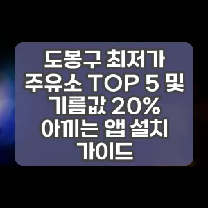 도봉구 최저가 주유소 TOP 5 및 기름값 20% 아끼는 앱 설치 가이드