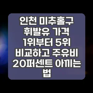 인천 미추홀구 휘발유 가격 1위부터 5위 비교하고 주유비 20퍼센트 아끼는 법