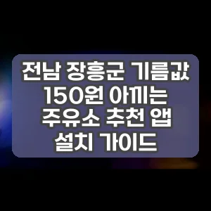 전남 장흥군 기름값 150원 아끼는 주유소 추천 앱 설치 가이드